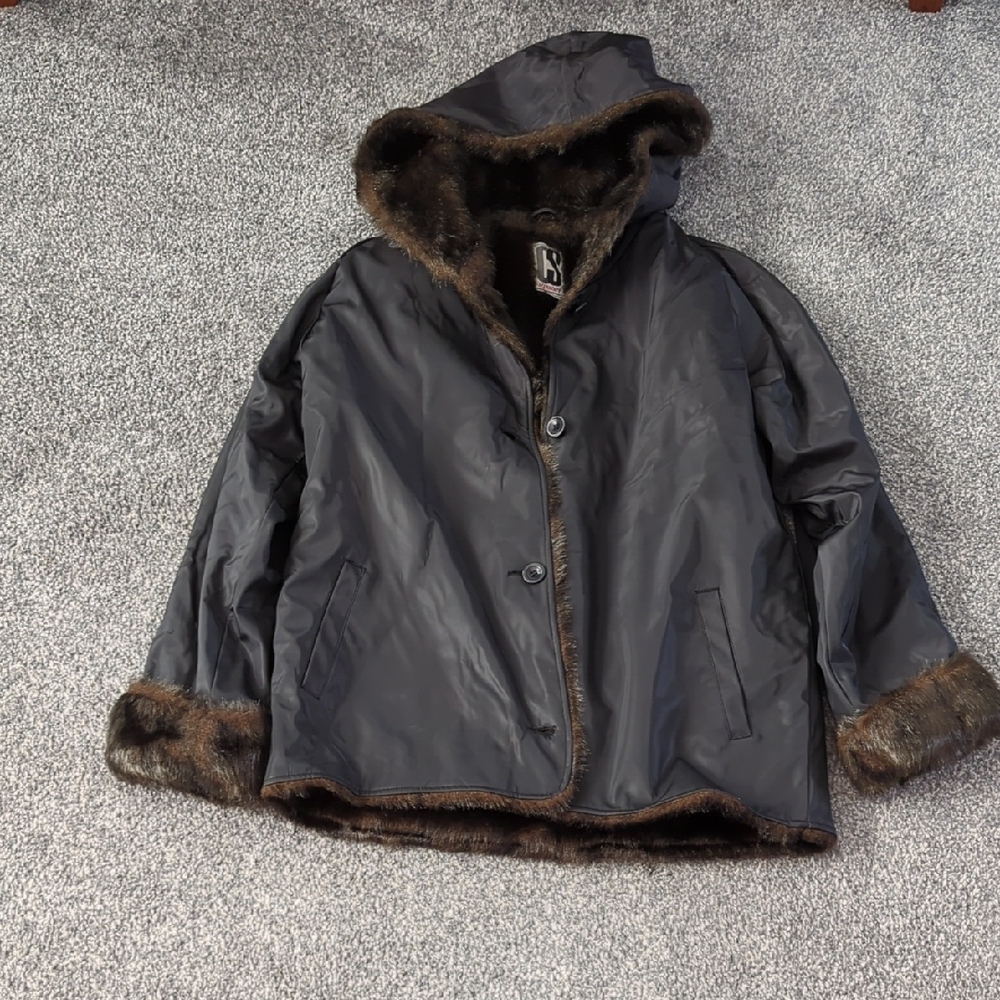 Signature Faux Fur Coat in Rich Brown